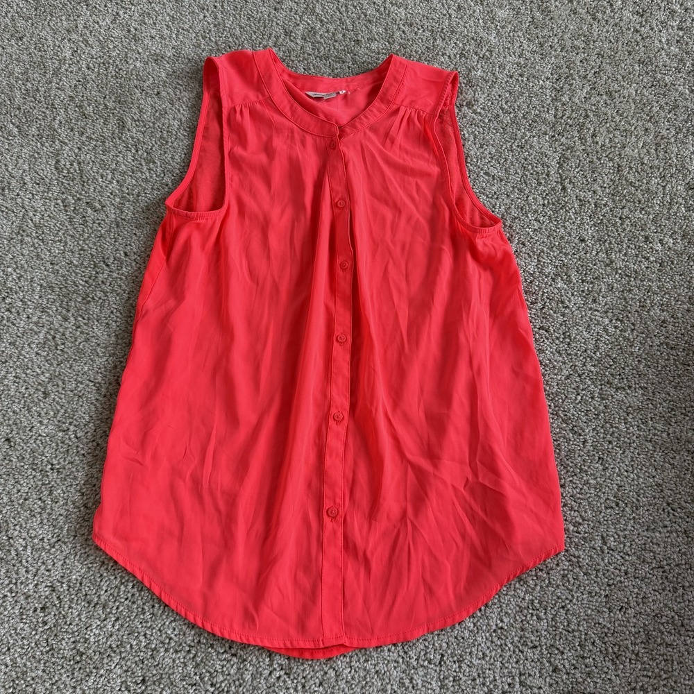 American Eagle Outfitters Blouse Womens M Pink Sleeveless Button Front Tunic Top